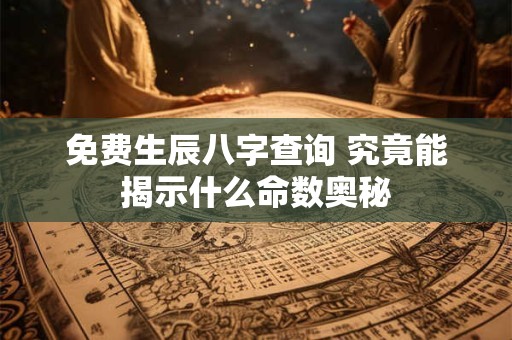 免费生辰八字查询 究竟能揭示什么命数奥秘