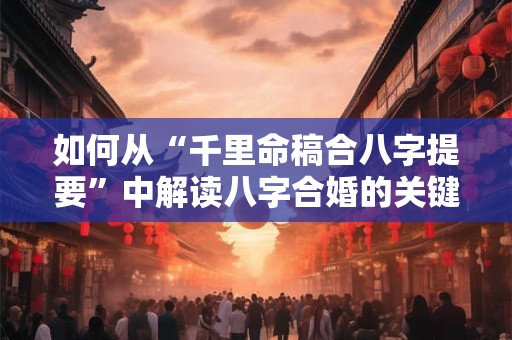 如何从“千里命稿合八字提要”中解读八字合婚的关键信息