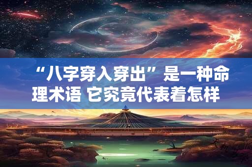 “八字穿入穿出”是一种命理术语 它究竟代表着怎样的命运呢