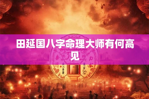 田延国八字命理大师有何高见