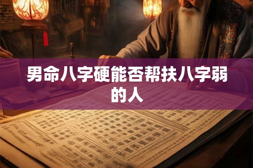男命八字硬能否帮扶八字弱的人
