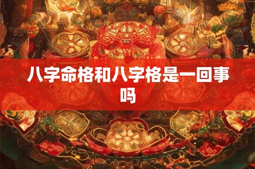 八字命格和八字格是一回事吗