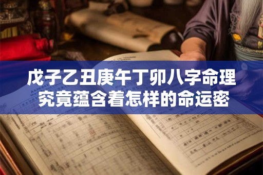 戊子乙丑庚午丁卯八字命理 究竟蕴含着怎样的命运密码