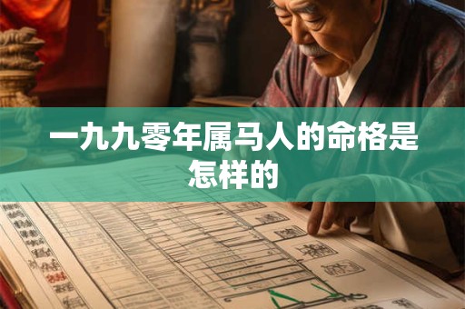 一九九零年属马人的命格是怎样的