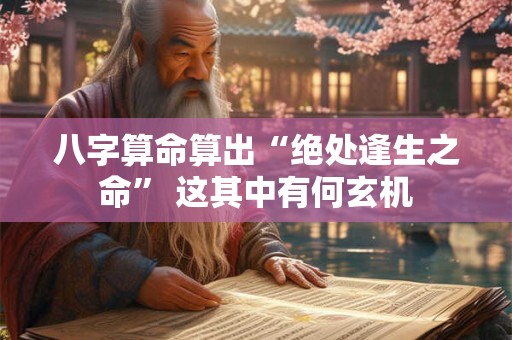 八字算命算出“绝处逢生之命” 这其中有何玄机