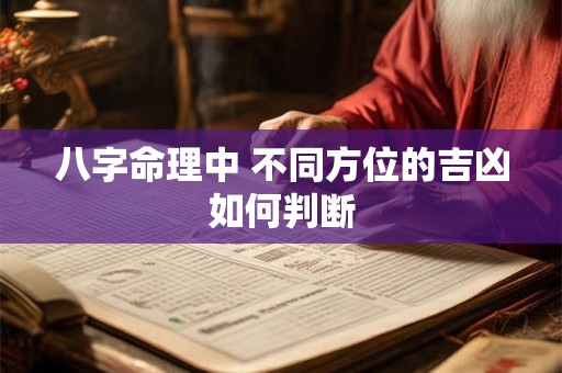 八字命理中 不同方位的吉凶如何判断