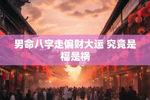 男命八字走偏财大运 究竟是福是祸