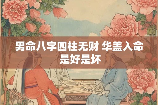 男命八字四柱无财 华盖入命 是好是坏