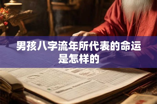 男孩八字流年所代表的命运是怎样的