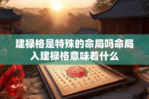 建禄格是特殊的命局吗命局入建禄格意味着什么