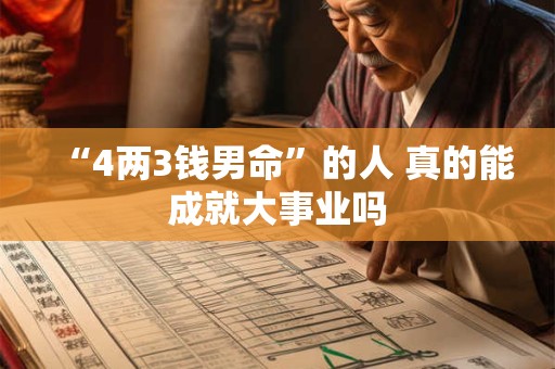 “4两3钱男命”的人 真的能成就大事业吗