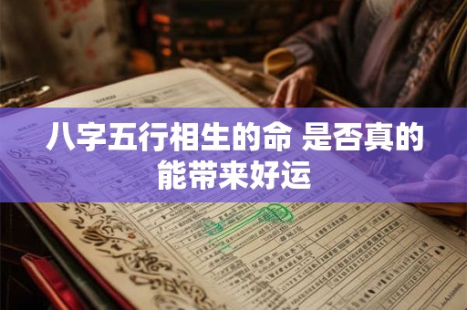 八字五行相生的命 是否真的能带来好运