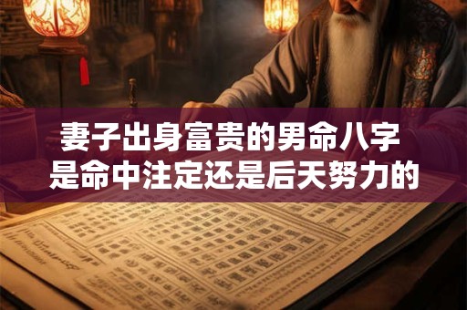 妻子出身富贵的男命八字 是命中注定还是后天努力的结果