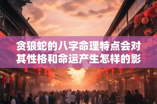 贪狼蛇的八字命理特点会对其性格和命运产生怎样的影响