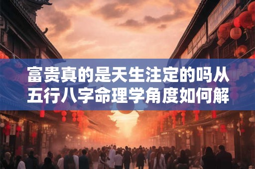 富贵真的是天生注定的吗从五行八字命理学角度如何解读