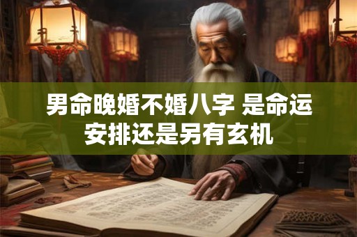 男命晚婚不婚八字 是命运安排还是另有玄机