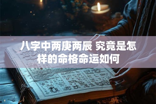 八字中两庚两辰 究竟是怎样的命格命运如何
