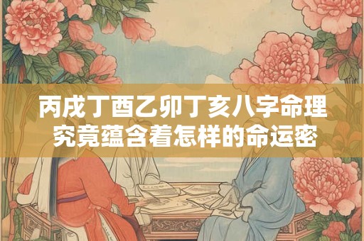 丙戌丁酉乙卯丁亥八字命理 究竟蕴含着怎样的命运密码