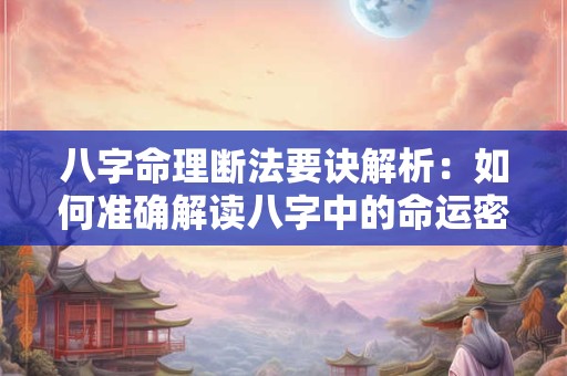八字命理断法要诀解析：如何准确解读八字中的命运密码