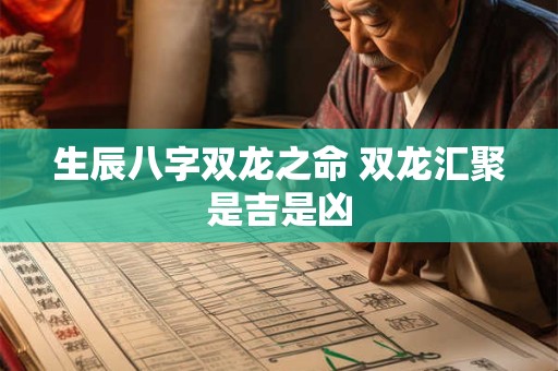 生辰八字双龙之命 双龙汇聚是吉是凶