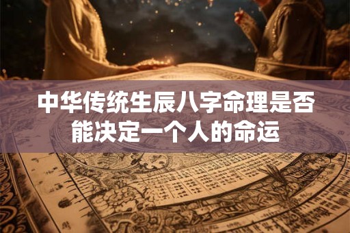 中华传统生辰八字命理是否能决定一个人的命运