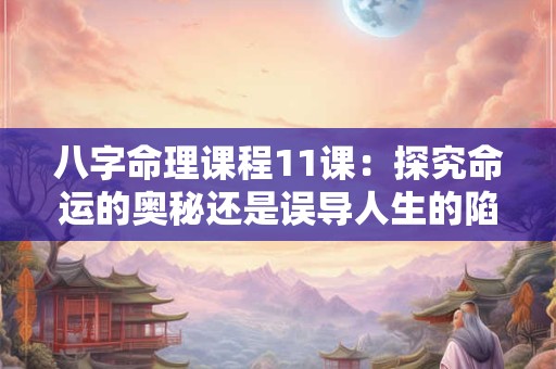 八字命理课程11课：探究命运的奥秘还是误导人生的陷阱