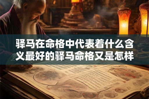 驿马在命格中代表着什么含义最好的驿马命格又是怎样的