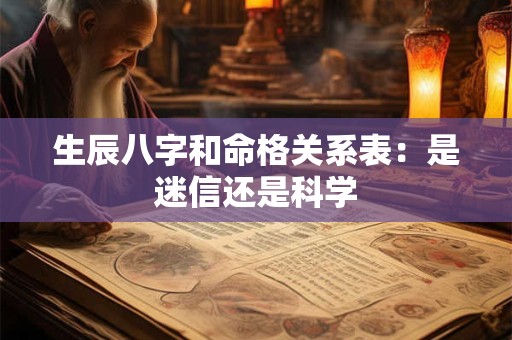 生辰八字和命格关系表：是迷信还是科学