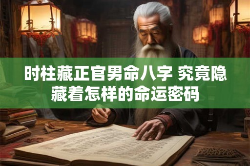 时柱藏正官男命八字 究竟隐藏着怎样的命运密码