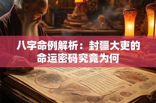 八字命例解析：封疆大吏的命运密码究竟为何
