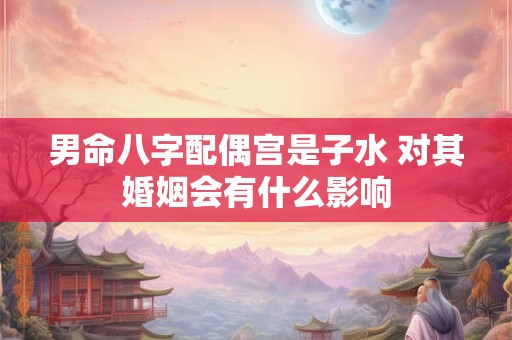 男命八字配偶宫是子水 对其婚姻会有什么影响