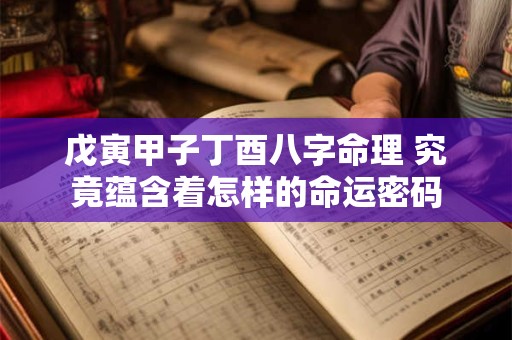 戊寅甲子丁酉八字命理 究竟蕴含着怎样的命运密码