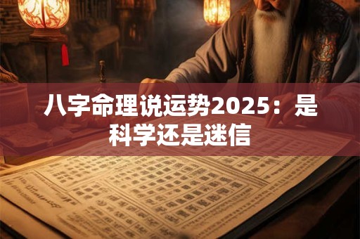 八字命理说运势2025：是科学还是迷信