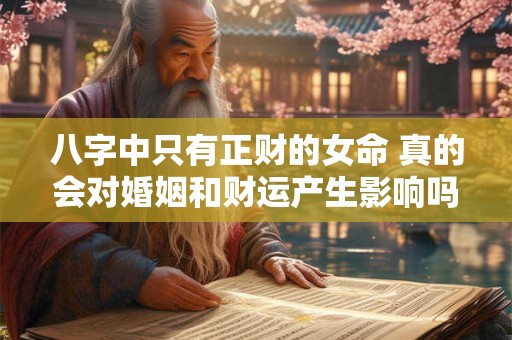 八字中只有正财的女命 真的会对婚姻和财运产生影响吗