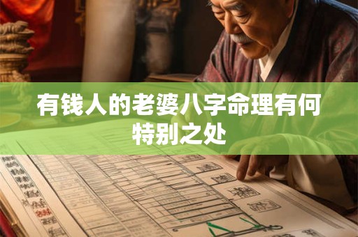 有钱人的老婆八字命理有何特别之处