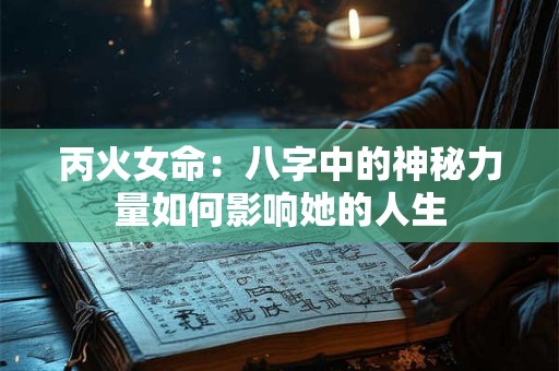 丙火女命：八字中的神秘力量如何影响她的人生