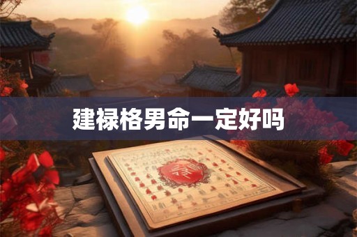 建禄格男命一定好吗