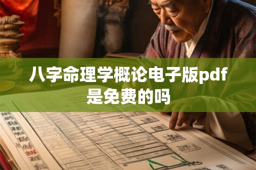 八字命理学概论电子版pdf是免费的吗