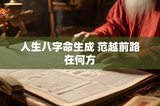 人生八字命生成 范越前路在何方