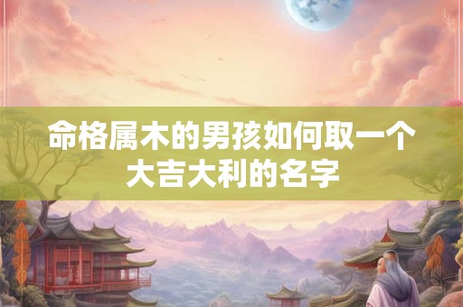 命格属木的男孩如何取一个大吉大利的名字