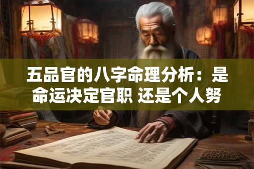 五品官的八字命理分析:是命运决定官职 还是个人努力更重要 五品官的八字命理分析:是命运决定官职 还是个人努力更重要