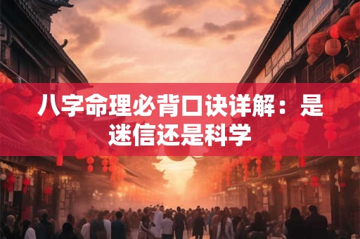 八字命理必背口诀详解：是迷信还是科学