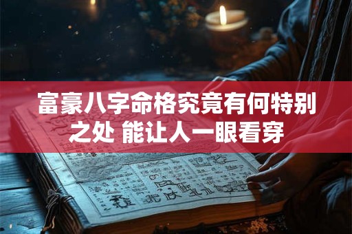 富豪八字命格究竟有何特别之处 能让人一眼看穿