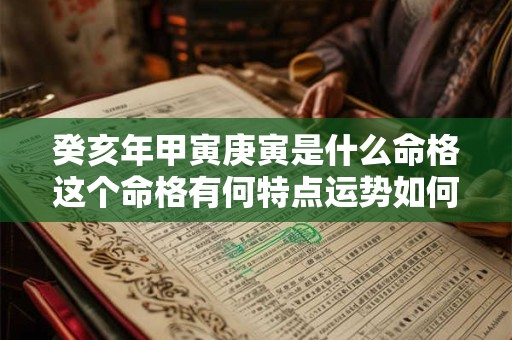 癸亥年甲寅庚寅是什么命格这个命格有何特点运势如何