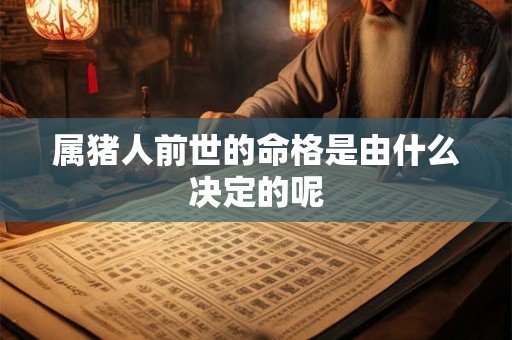 属猪人前世的命格是由什么决定的呢