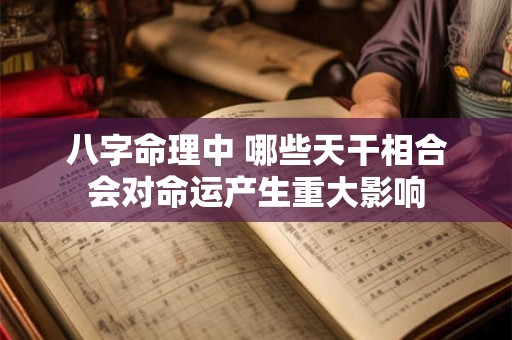 八字命理中 哪些天干相合会对命运产生重大影响