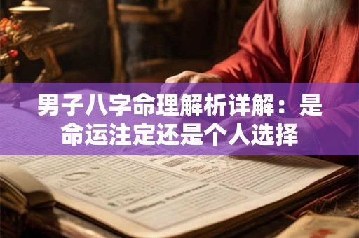 男子八字命理解析详解：是命运注定还是个人选择