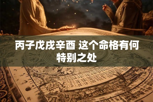 丙子戊戌辛酉 这个命格有何特别之处
