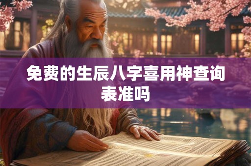 免费的生辰八字喜用神查询表准吗 免费的生辰八字喜用神查询表准吗