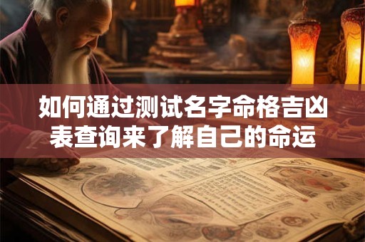 如何通过测试名字命格吉凶表查询来了解自己的命运